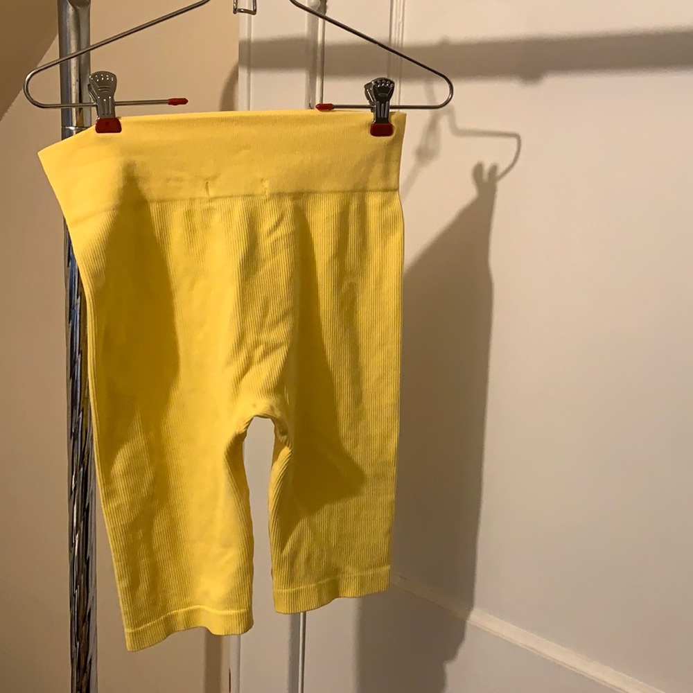 Yellow biker shorts